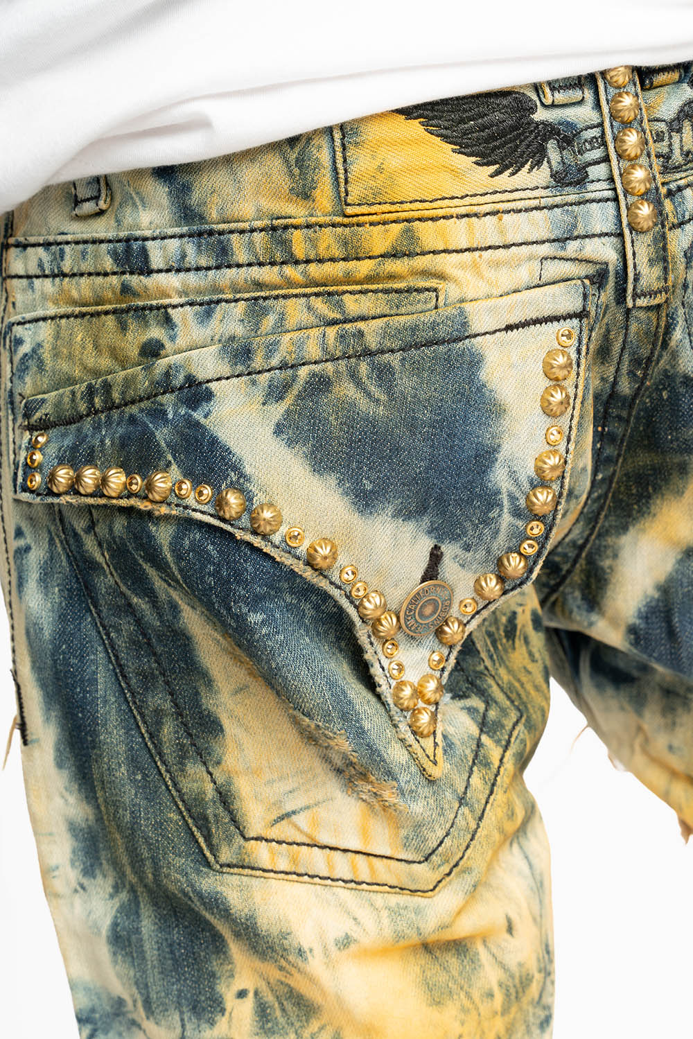 ROBIN'S NEW VINTAGE EDITION RIPPED JEANS WITH  CRYSTALS AND STUDS  IN SYDNEY WASH