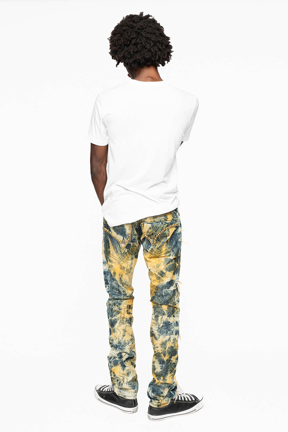 ROBIN'S NEW VINTAGE EDITION RIPPED JEANS WITH  CRYSTALS AND STUDS  IN SYDNEY WASH