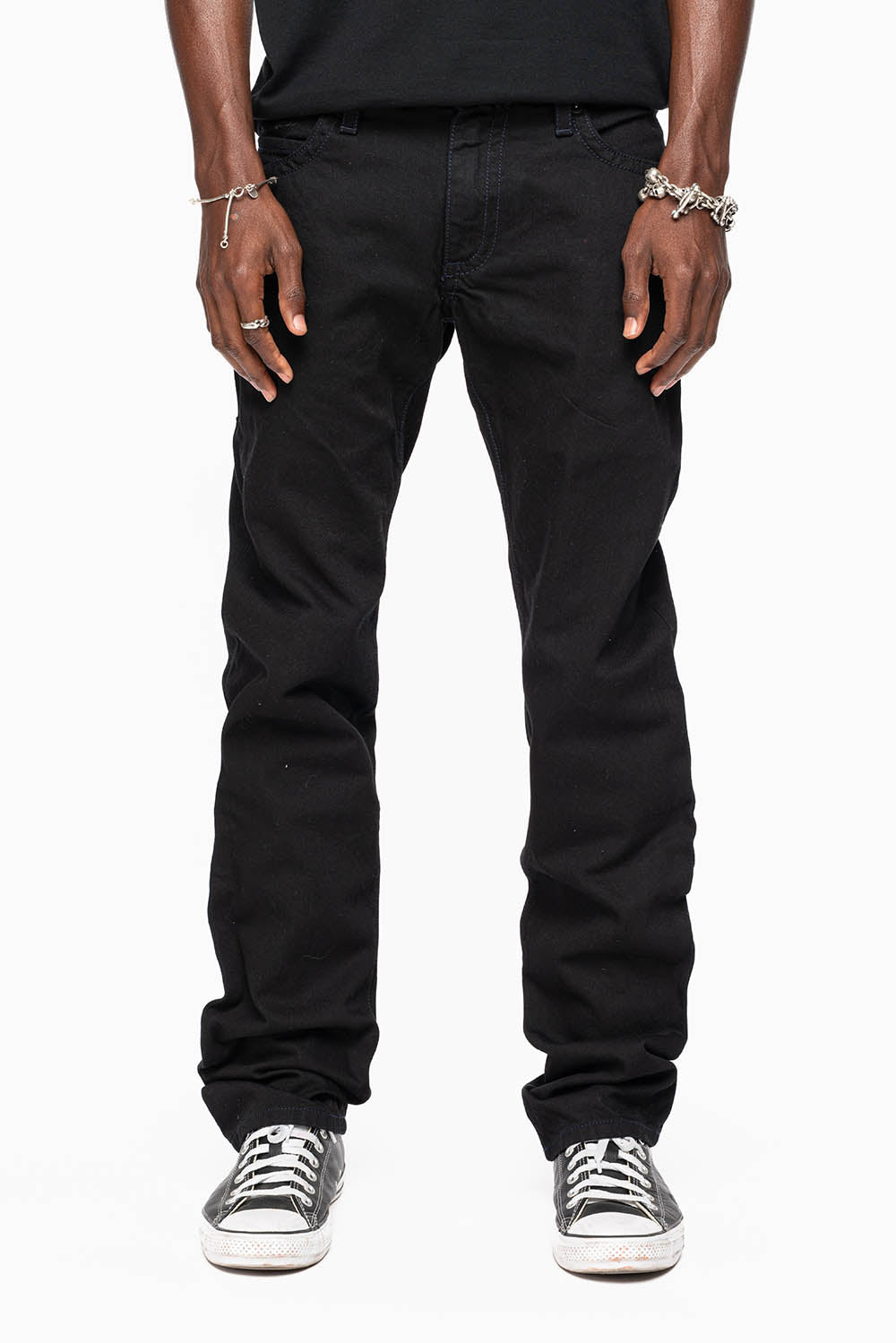 ROBIN'S JEANS IN BLACK WASH WITH BLUE MONTANA CRYSTALS