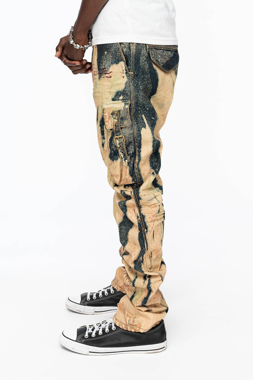 MENS TECHNIQUE CARGO PANTS IN GRAFFITI WASH