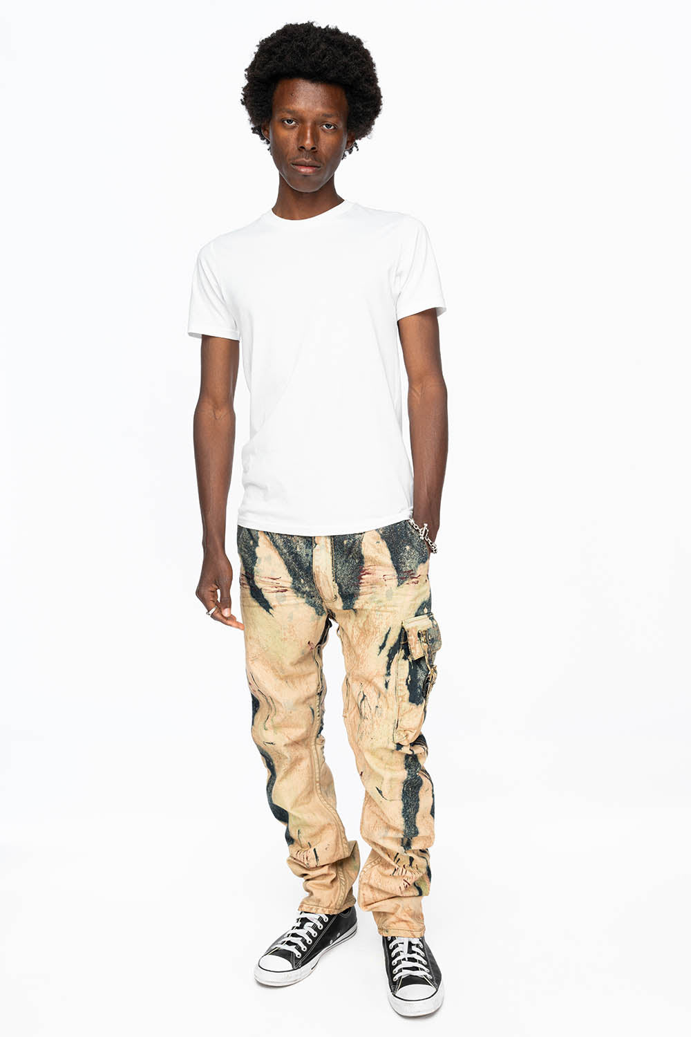 MENS TECHNIQUE CARGO PANTS IN GRAFFITI WASH