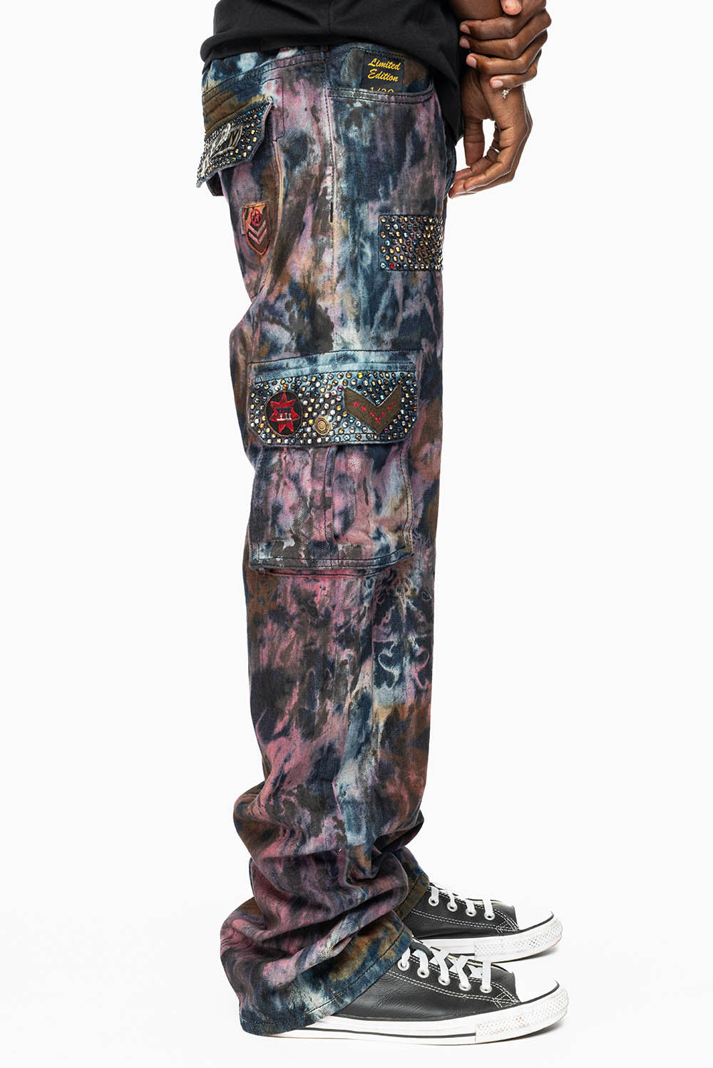 ARCHIVE LIMITED EDITION MENS MILITARY JEAN WITH PATCHES AND CRYSTALS