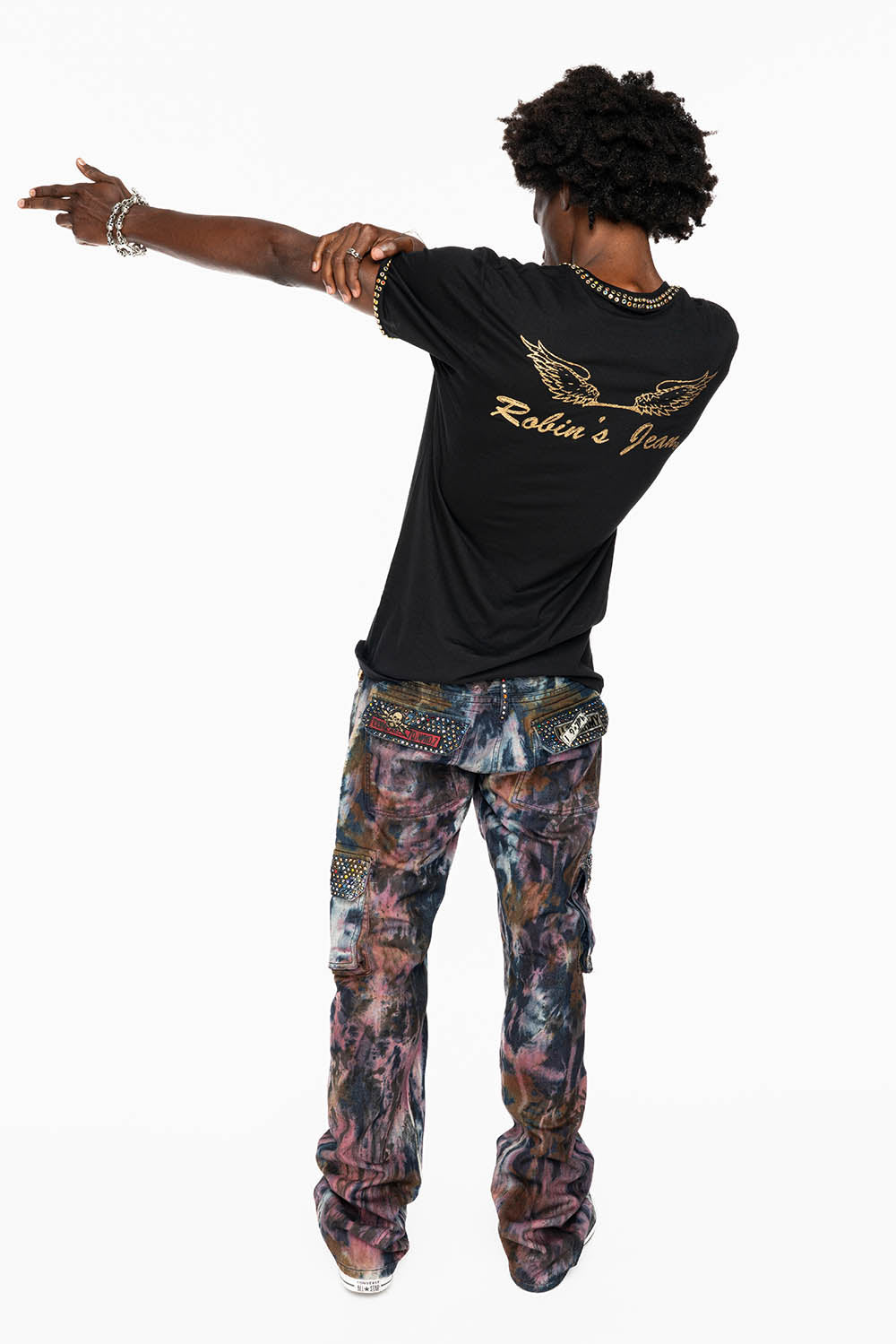 ARCHIVE LIMITED EDITION MENS MILITARY JEAN WITH PATCHES AND CRYSTALS