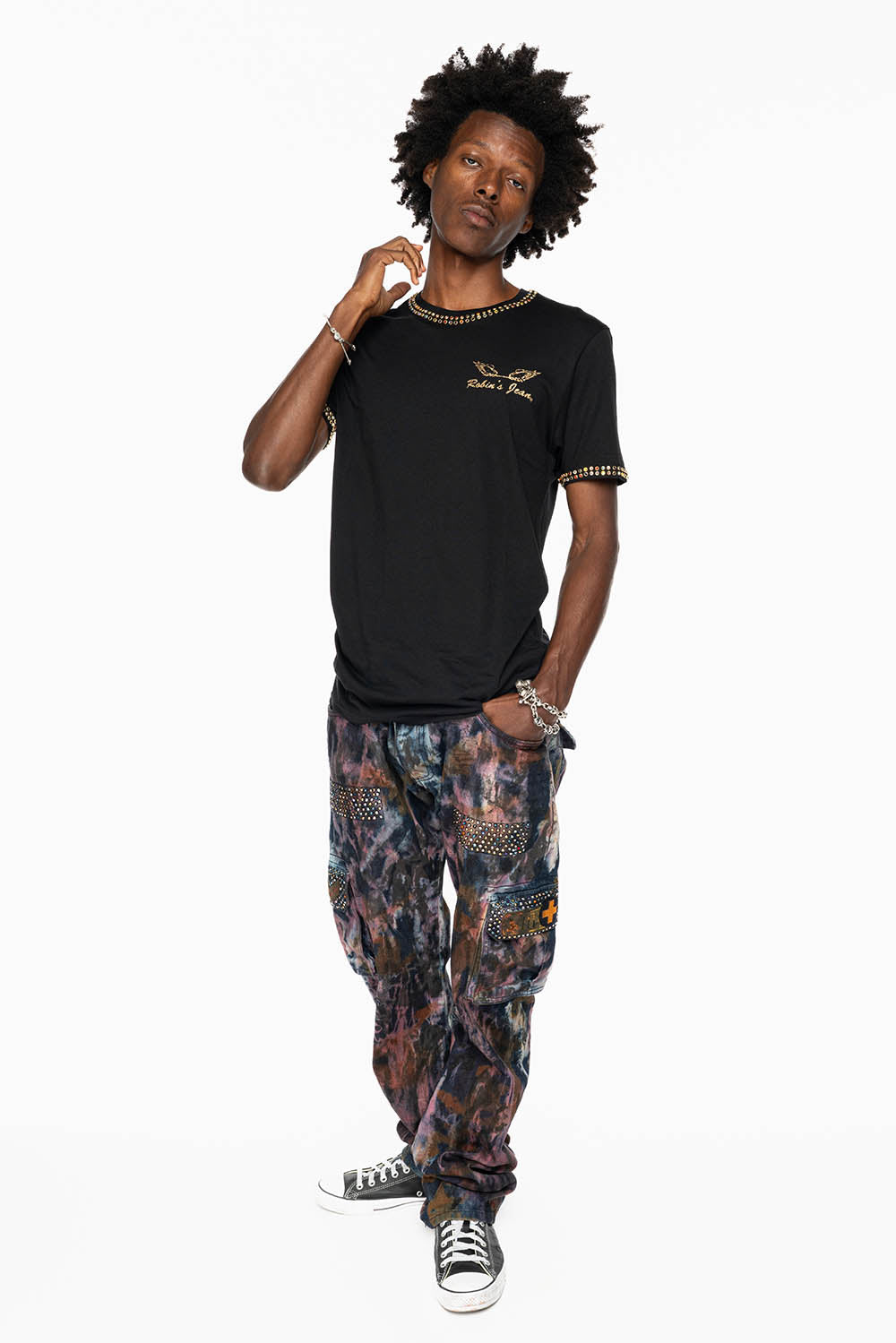 ARCHIVE LIMITED EDITION MENS MILITARY JEAN WITH PATCHES AND CRYSTALS