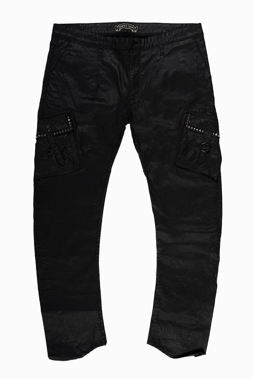 MENS PREDATOR CARGO PANTS WITH CRYSTALS AND STUDS IN BLK DY FABRIC