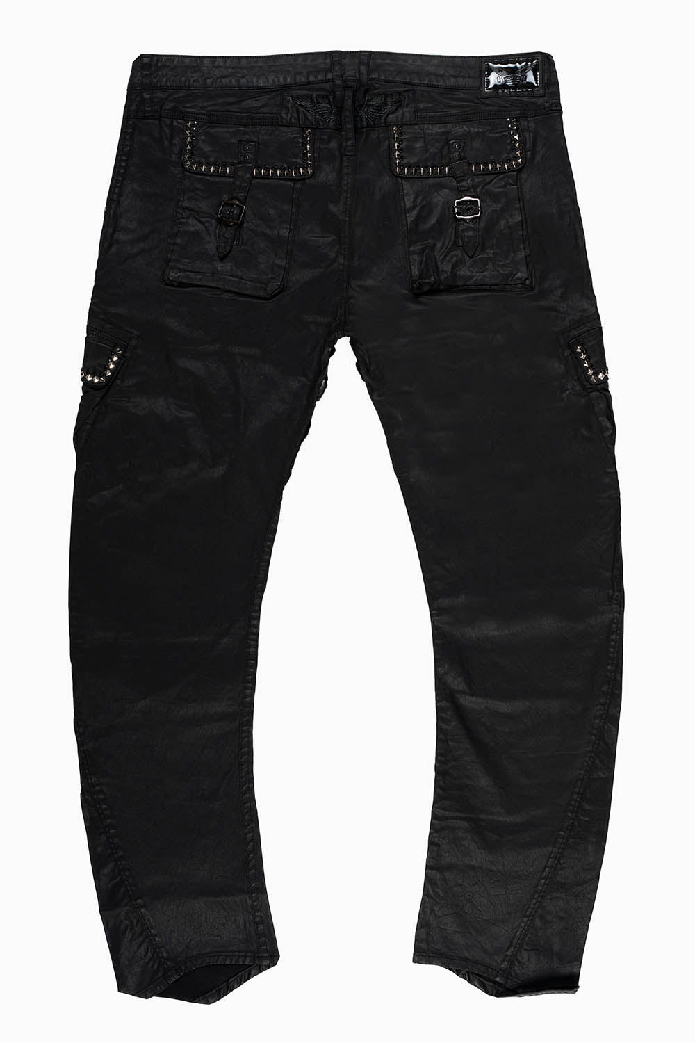 MENS PREDATOR CARGO PANTS WITH CRYSTALS AND STUDS IN BLK DY FABRIC