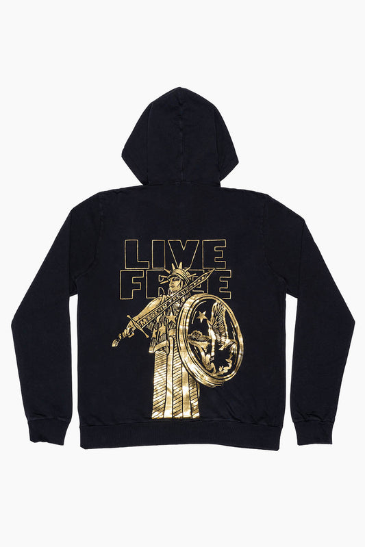 MENS LIVE FREE PULLOVER HOODIE IN BLACK