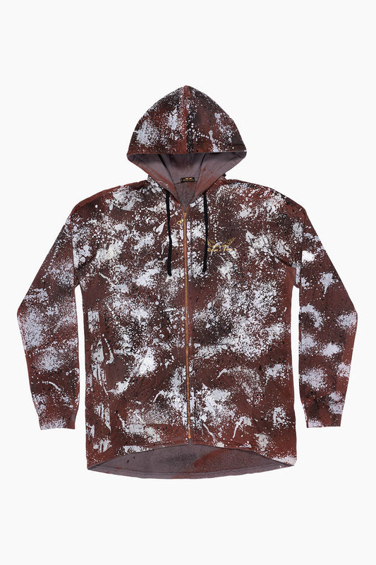 MENS LONG LENGTH PULLOVER HOODIE IN FURIOUS