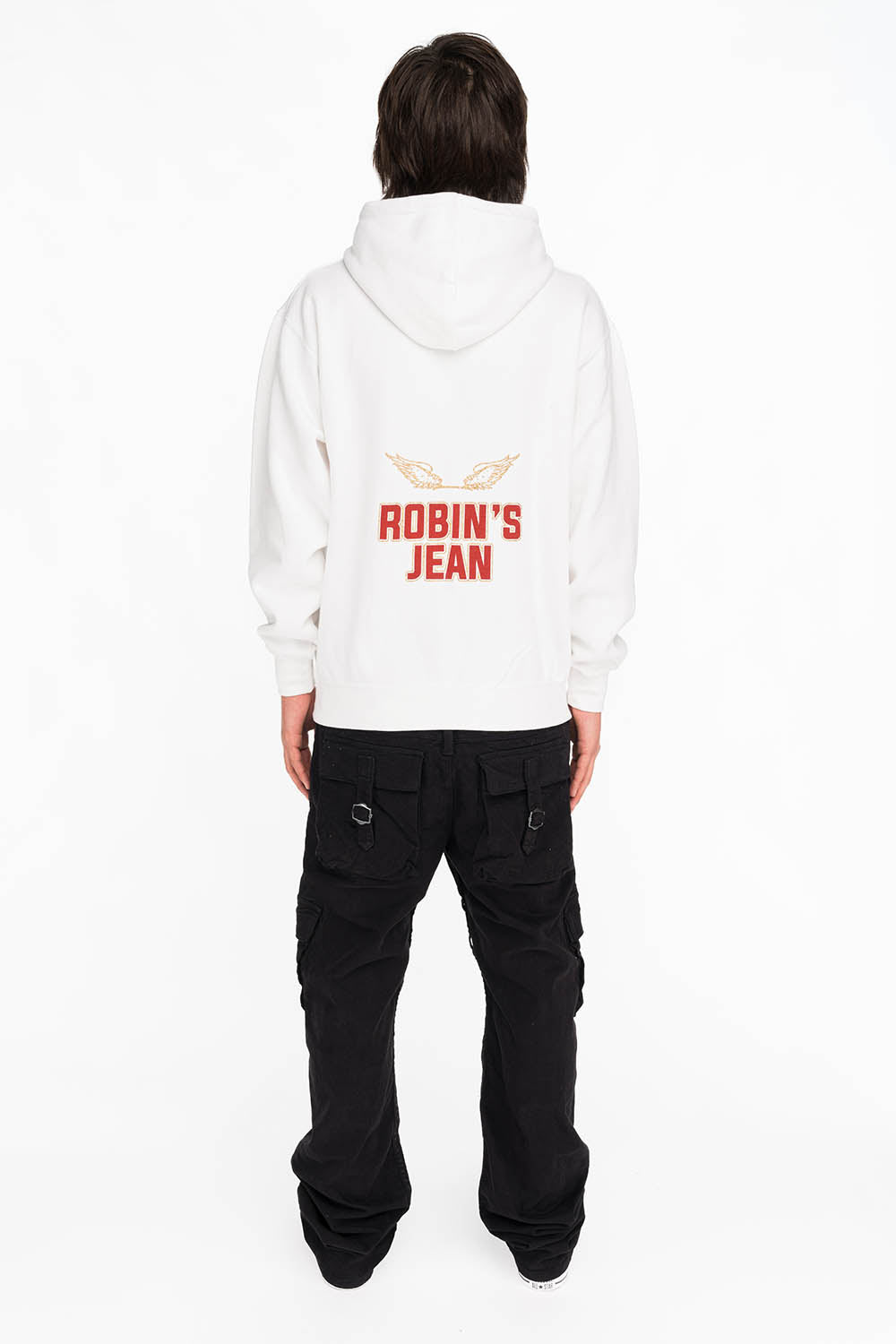 ROBIN'S SNAKE SKULL PULLOVER HOODIE IN WHITE