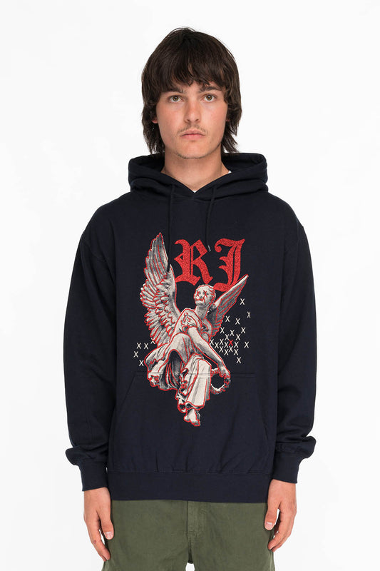 NEON ANGEL MENS PULLOVER HOODIE IN NAVY