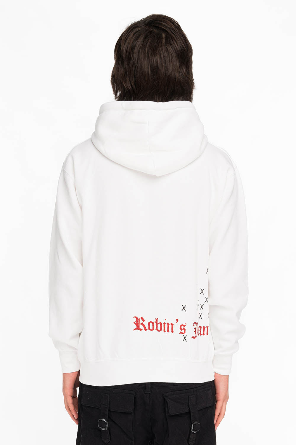 NEON ANGEL MENS PULLOVER HOODIE IN WHITE