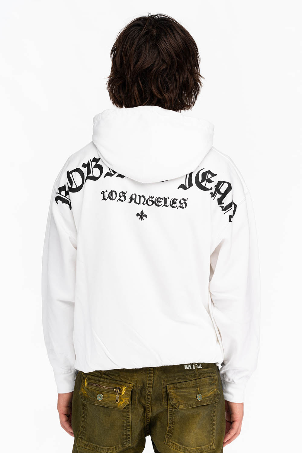 FLEUR-DE-LIS SKULL HOODIE IN WHITE