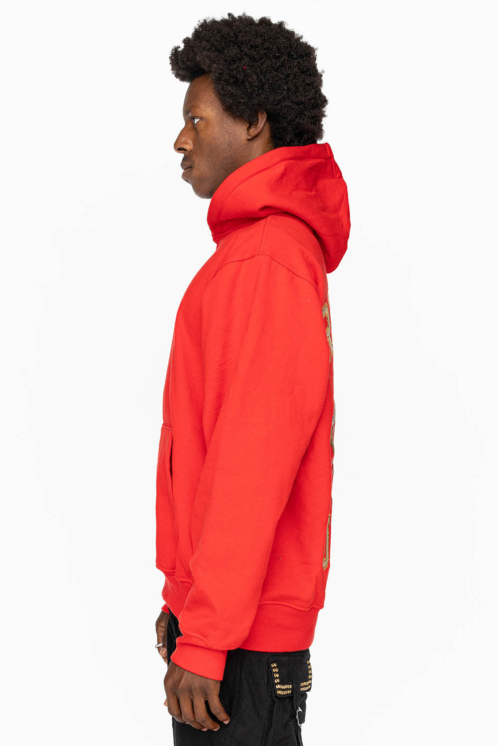 ROBIN’S HEAVY WEIGHT NATIVE AMERICAN CHIEF PULLOVER HOODIE IN RED