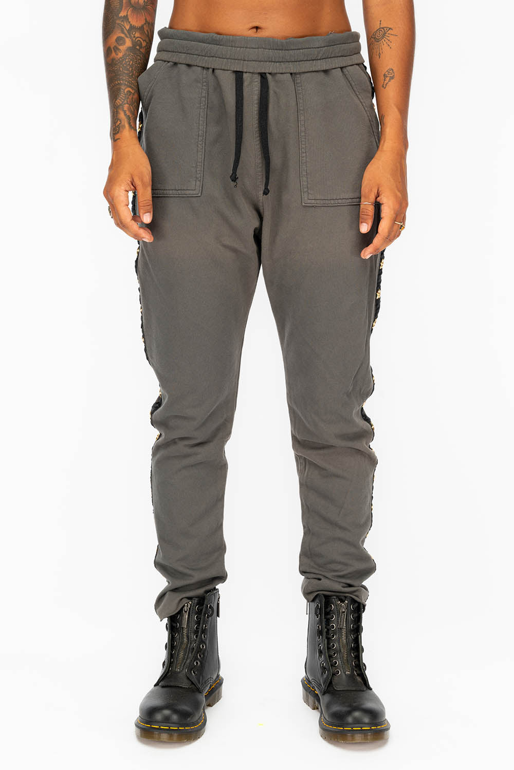 WOMENS JOGGING PANTS IN GREY CHARCOAL