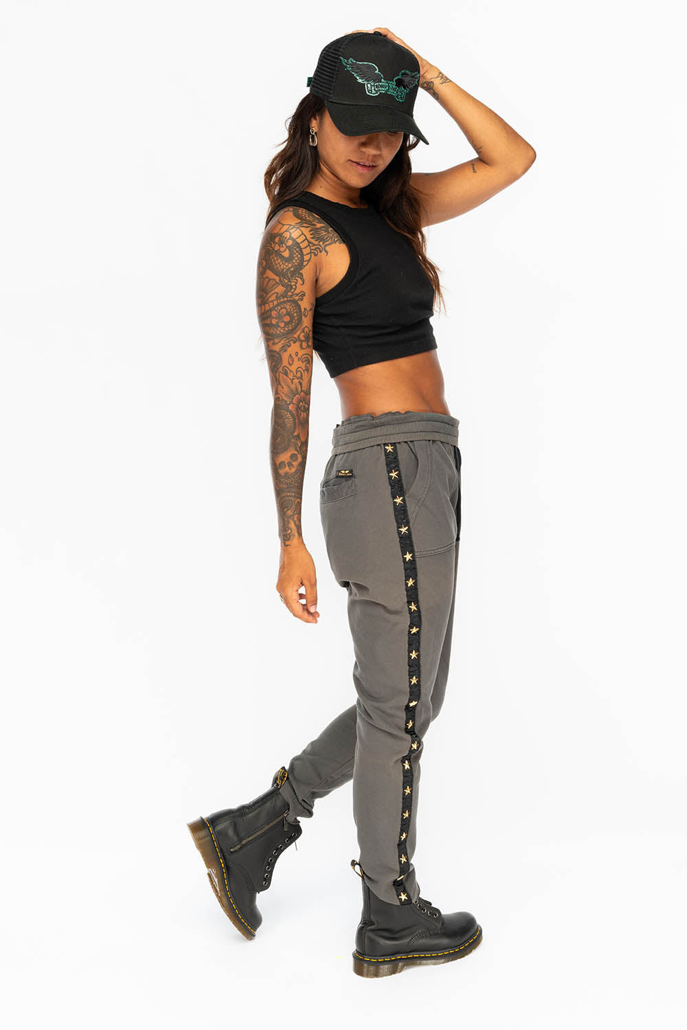 WOMENS JOGGING PANTS IN GREY CHARCOAL