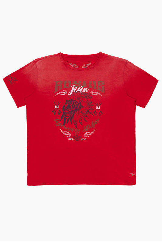 MENS NATIVE AMERICAN LEGENDARY T-SHIRT IN F-UP RED