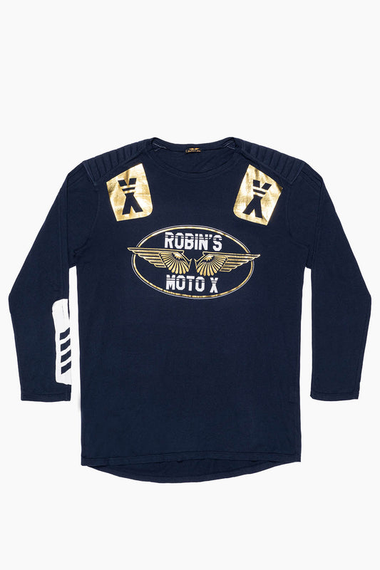 ROBIN’S MOTO X LONG SLEEVE TEE IN NAVY