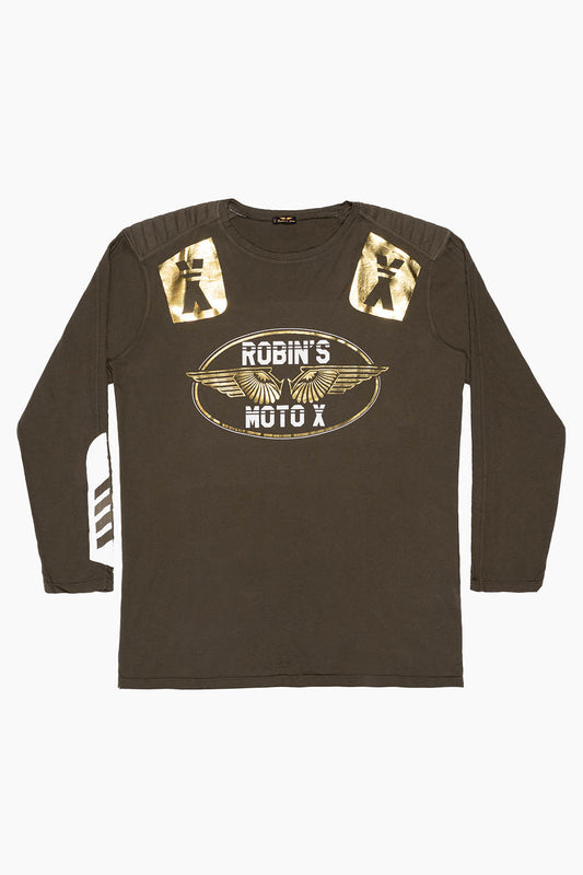 ROBIN’S MOTO X LONG SLEEVE TEE IN OLIVE