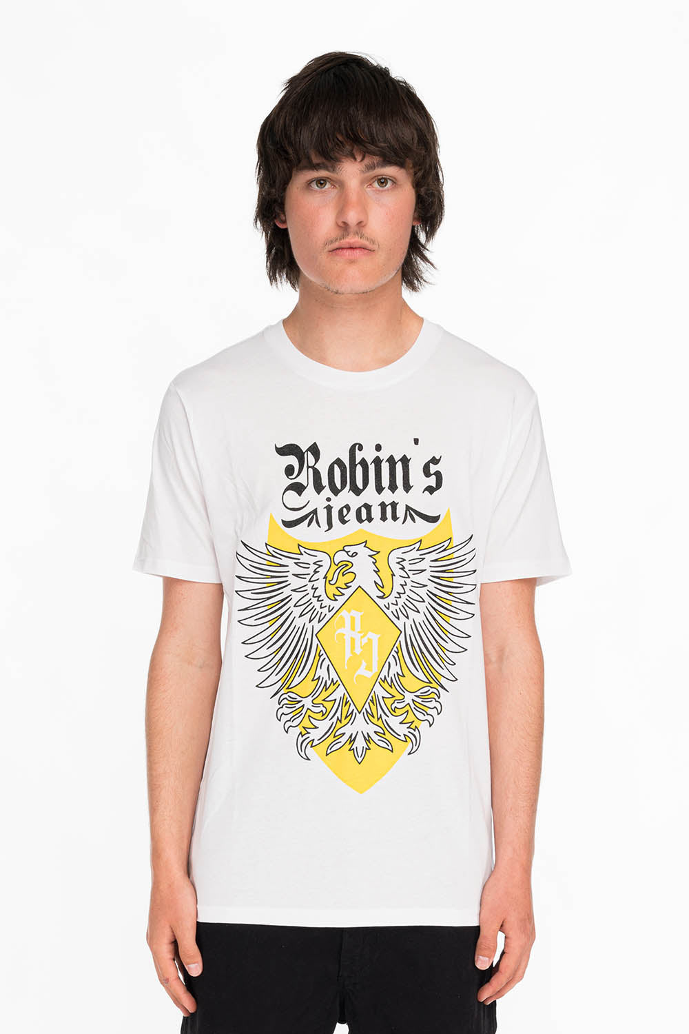 EAGLE CREST TEE IN WHITE AND YELLOW