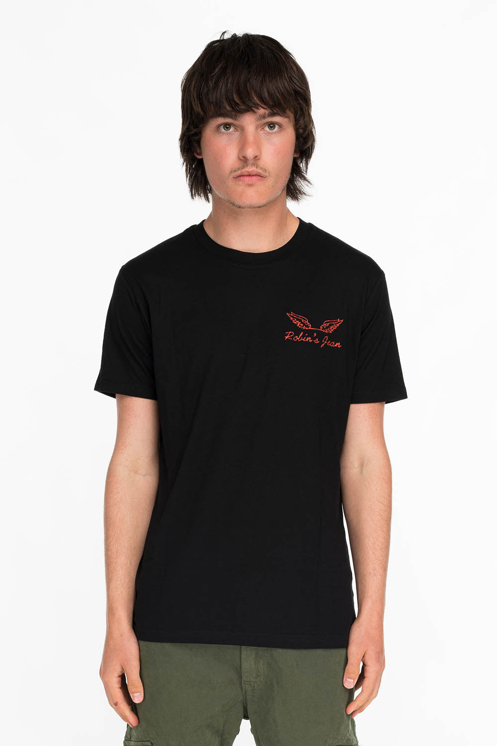 DRAGON TEE IN BLACK AND RED GLITTER