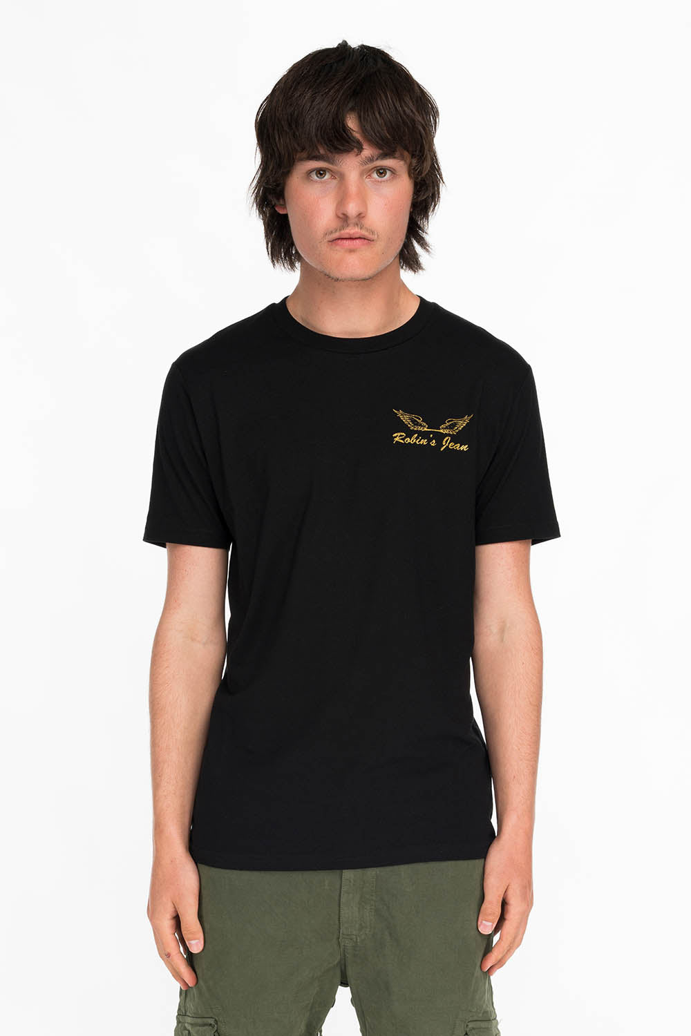 DOUBLE CROSSED PIRATE TEE IN BLACK