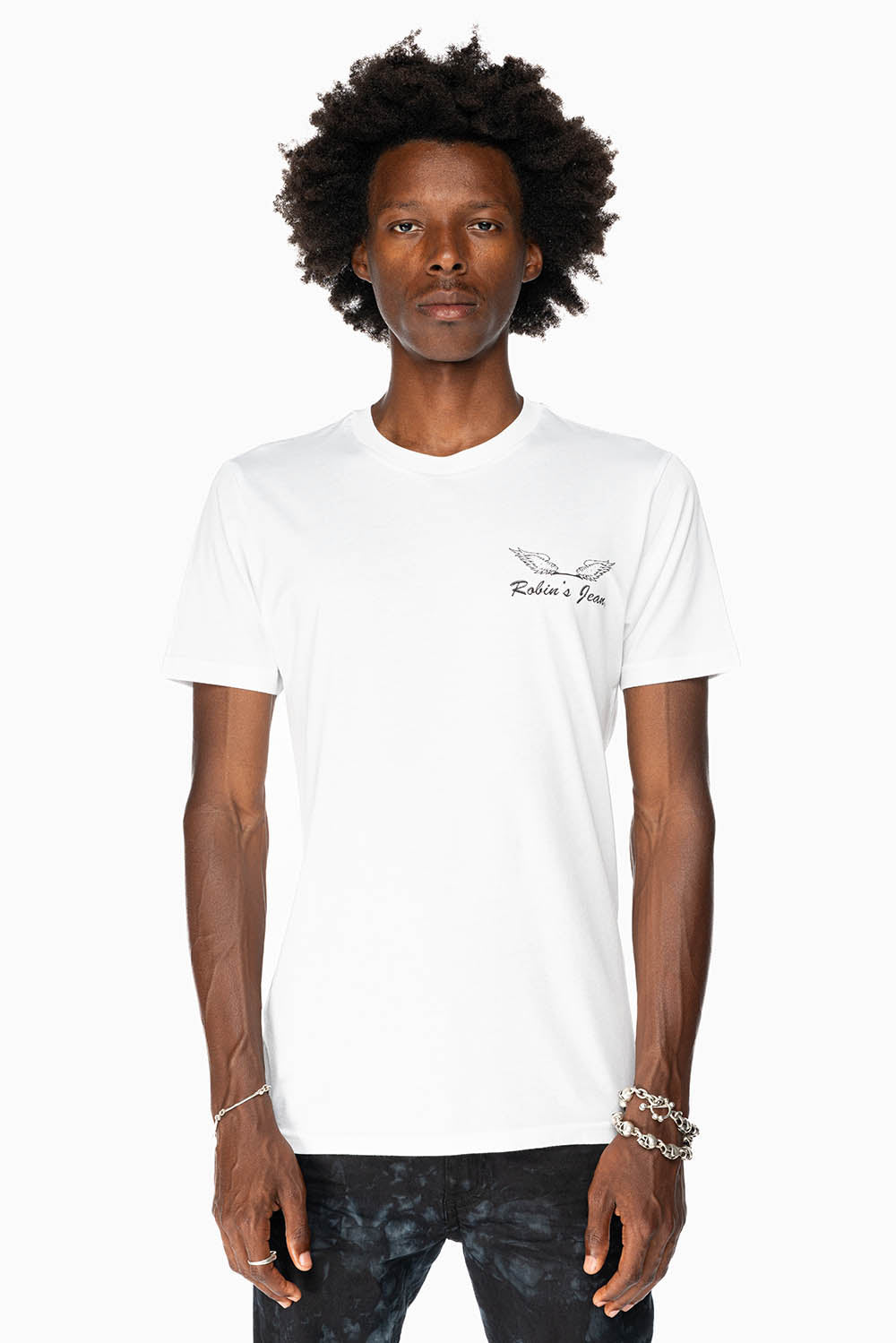 ROBIN’S LOGO WINGS TEE IN WHITE BLACK