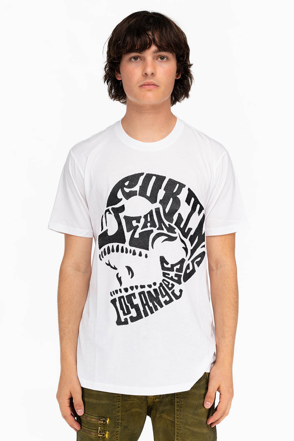 L.A. BLACK SKULL TEE IN WHITE