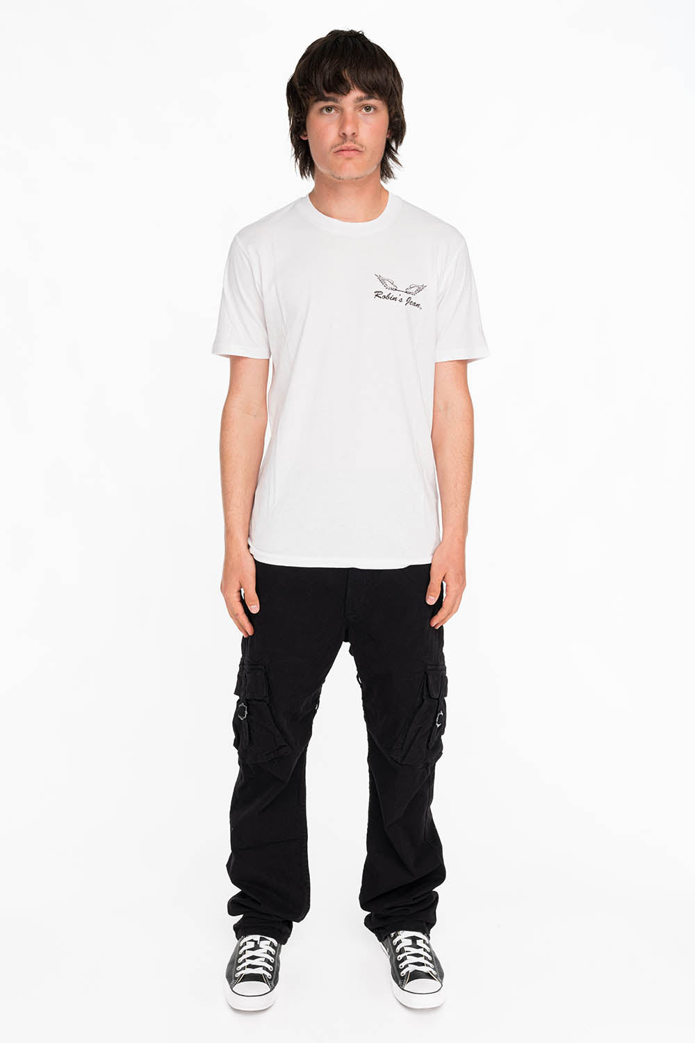 ROBIN WINGS TEE IN WHITE BLACK