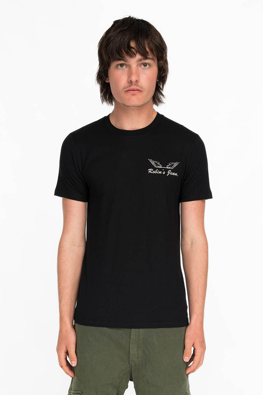 ROBIN WINGS TEE IN BLACK WHITE