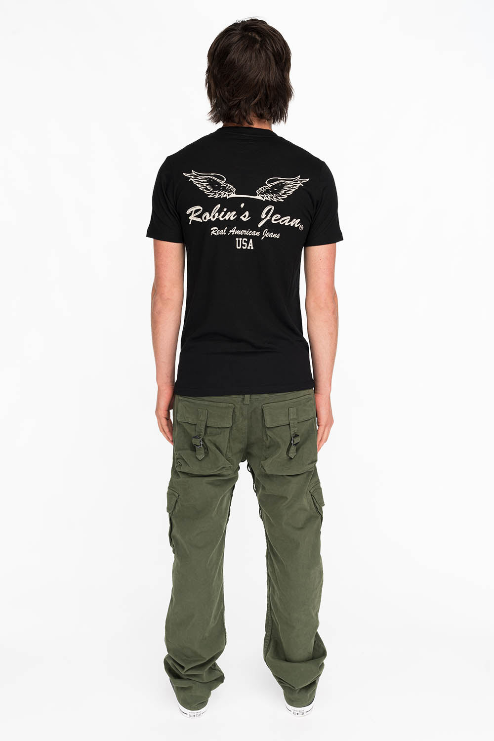 ROBIN WINGS TEE IN BLACK WHITE