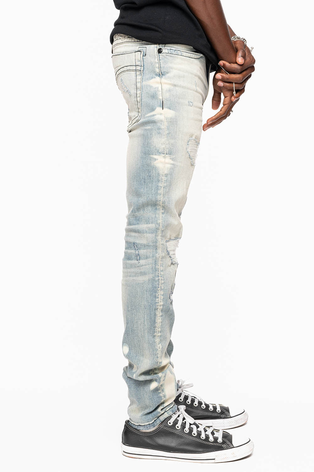 SKINNY JEAN IN BLUE  NOMAD REPAIRED WASH