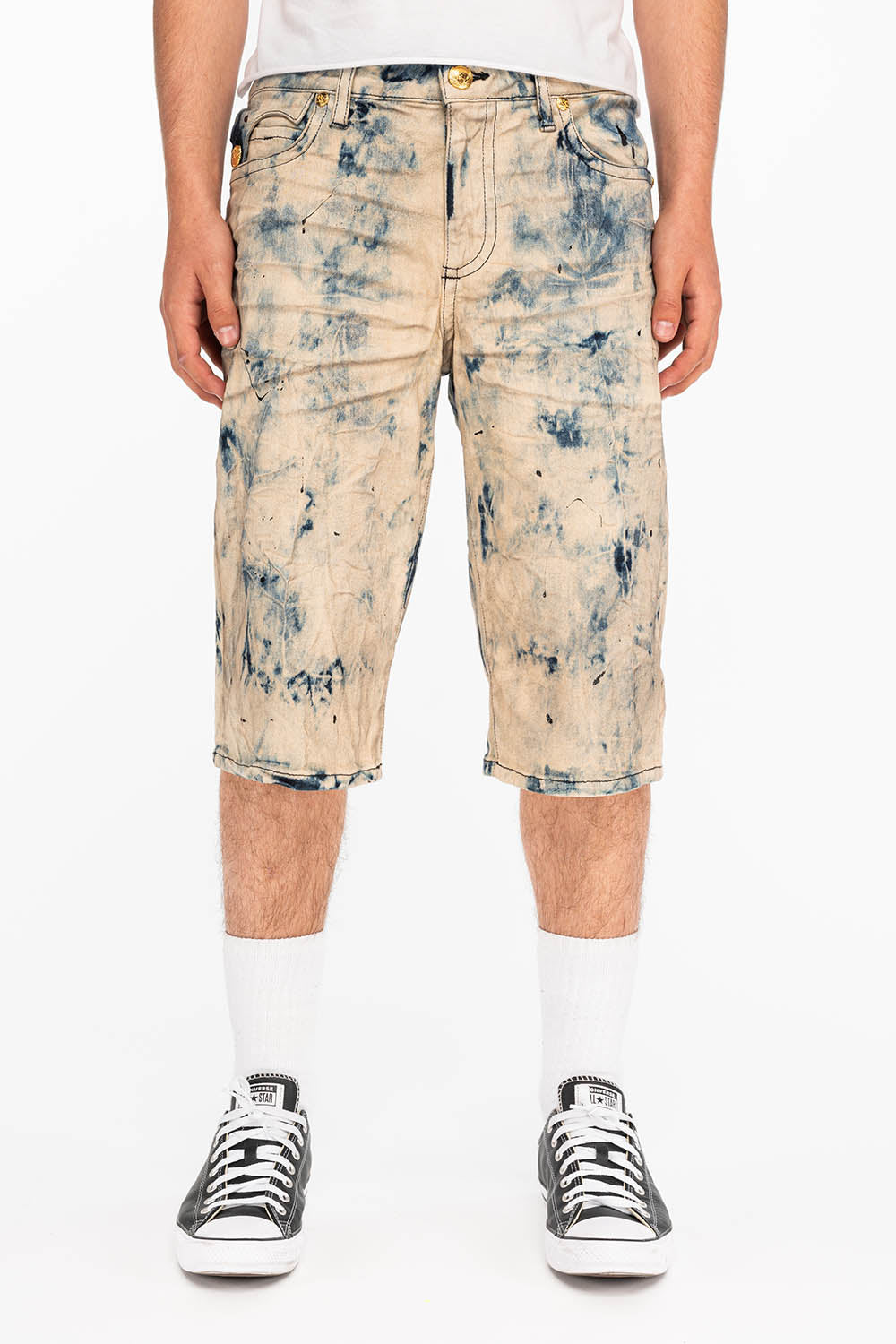 KILLER FLAP SHORTS IN TIE DYE BLUE