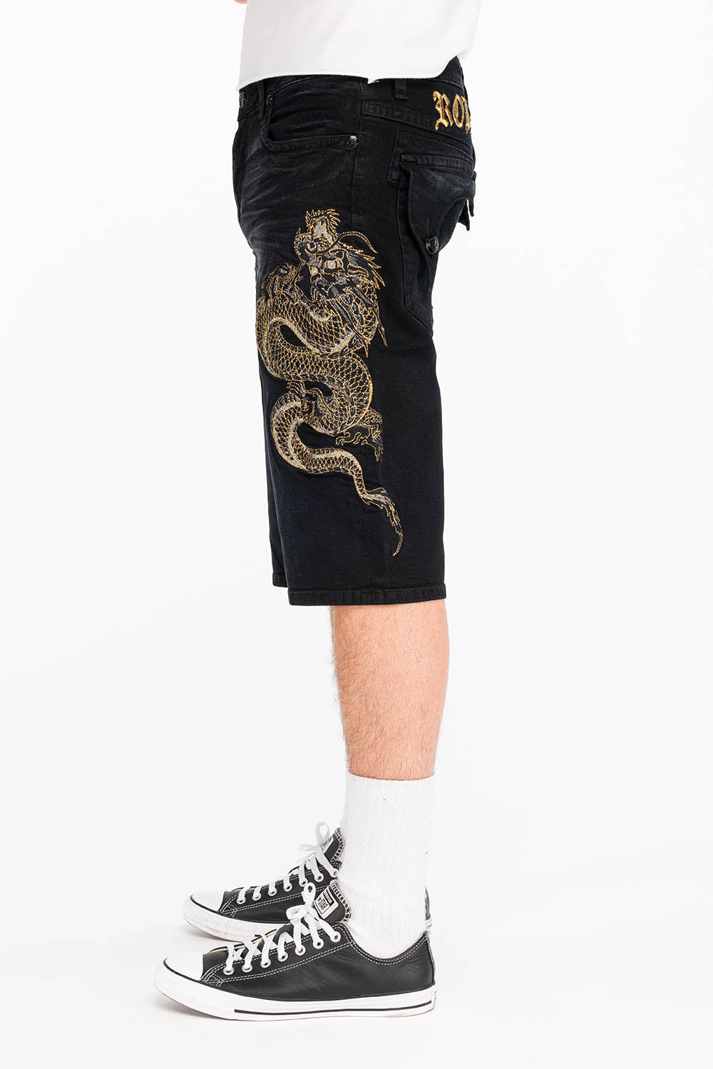 KILLER FLAP DRAGON SHORTS IN F_UP BLACK