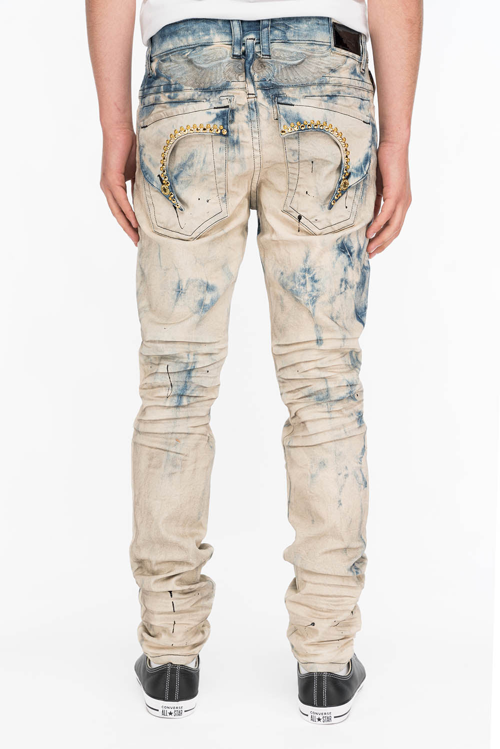 KILLER FLAP MENS SLIM JEANS IN FROZEN WASH WITH GOLD CRYSTALS – Robin's ...