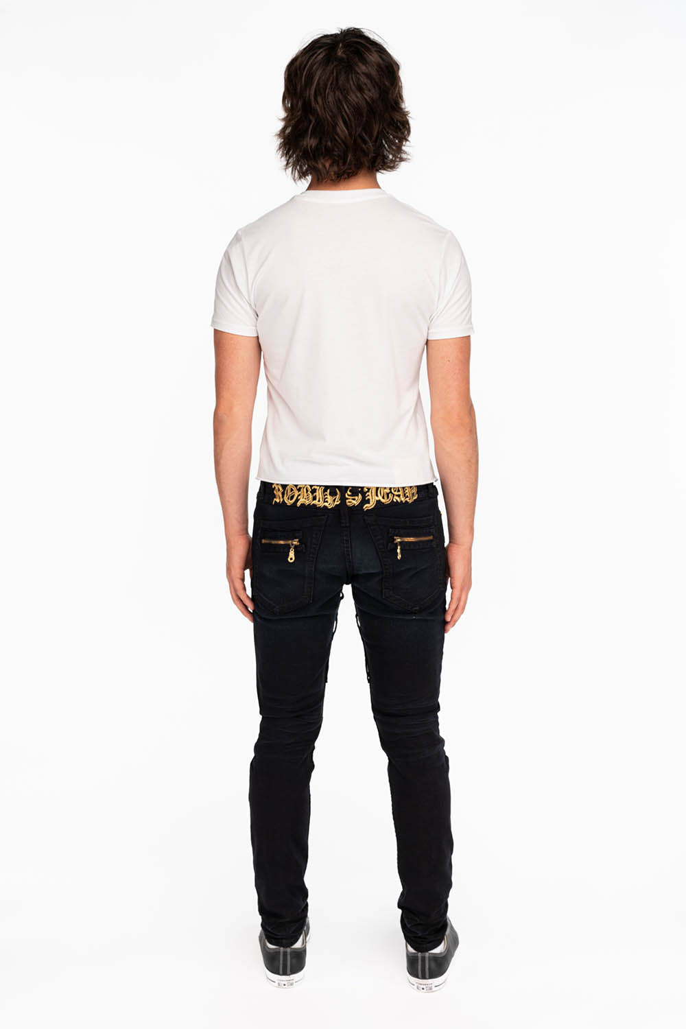 NEW BIKER IN F_UP BLACK WITH GOLD EMBROIDERED O.E SCRIPT