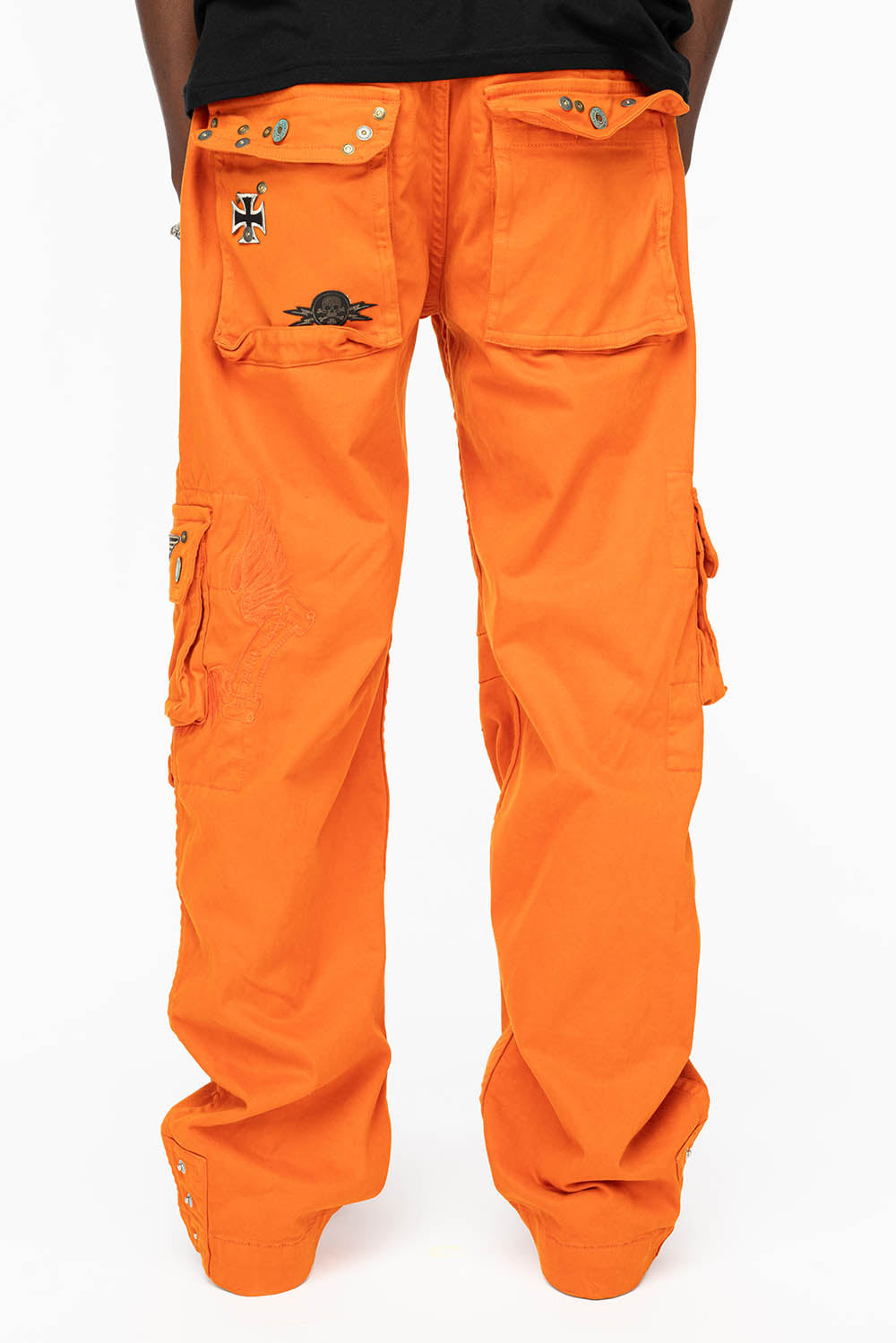 ORIGINAL ROBIN’S JEAN CALL OF DUTY CARGO PANTS IN ORANGE COLOR  WITH ROCK N ROLL PATCH