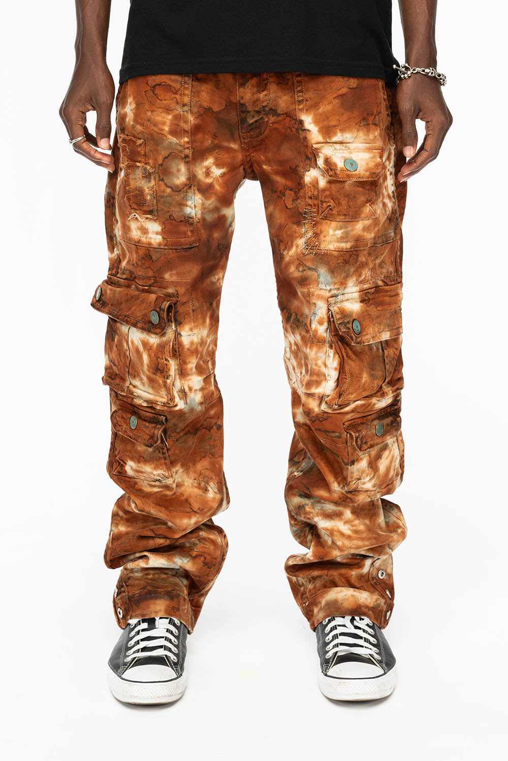 ORIGINAL ROBIN’S JEAN CALL OF DUTY CARGO PANTS IN TIE DYE MUD BROWN