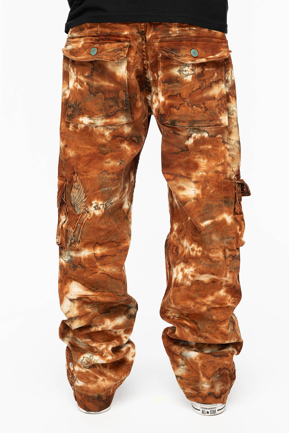 ORIGINAL ROBIN’S JEAN CALL OF DUTY CARGO PANTS IN TIE DYE MUD BROWN