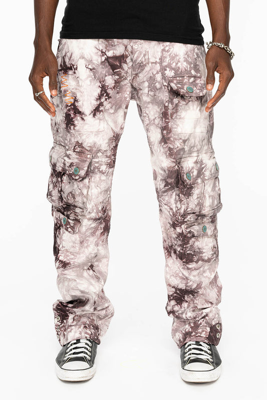 ORIGINAL ROBIN’S JEAN CALL OF DUTY CARGO PANTS IN CRYSTAL TIE DYE PURPLE