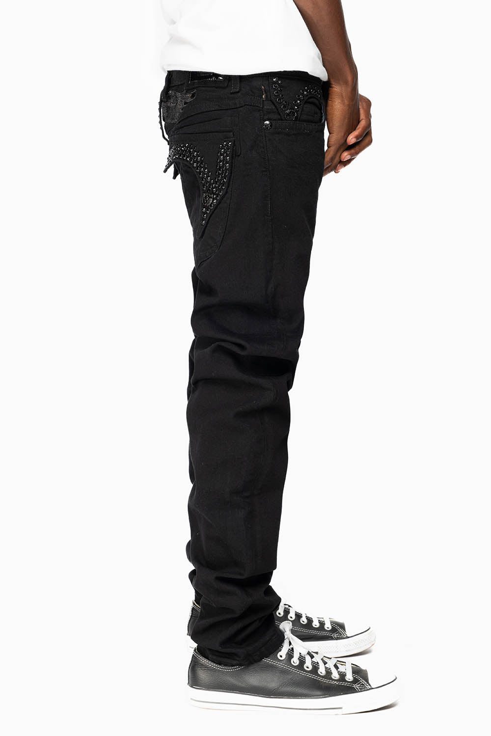 robin's jean ブラックデニム LONG FLAP BIKER IN ANTIQUE BLACK – Robin's Jean