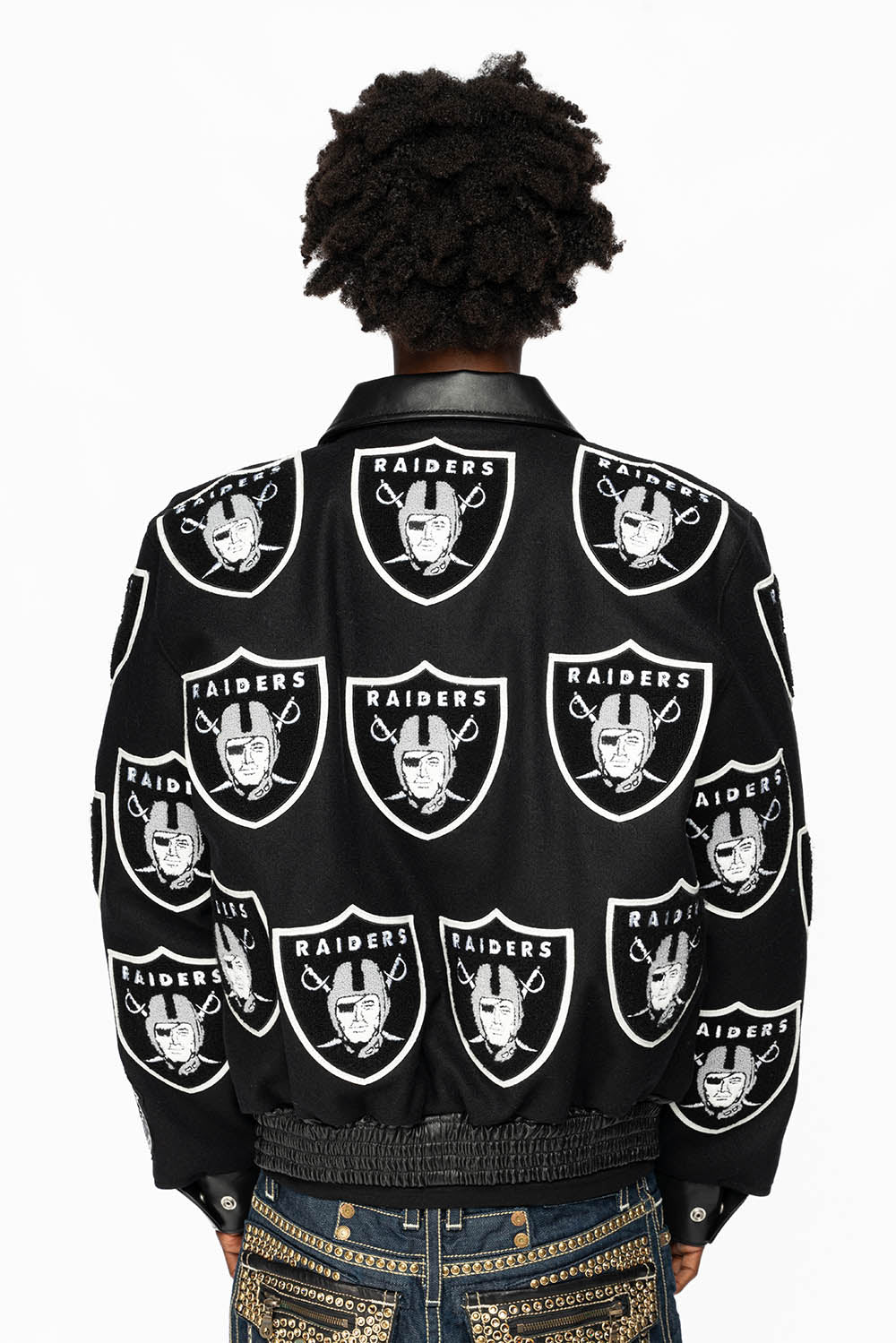 LAS VEGAS RAIDERS WOOL VARSITY JACKET BLACK