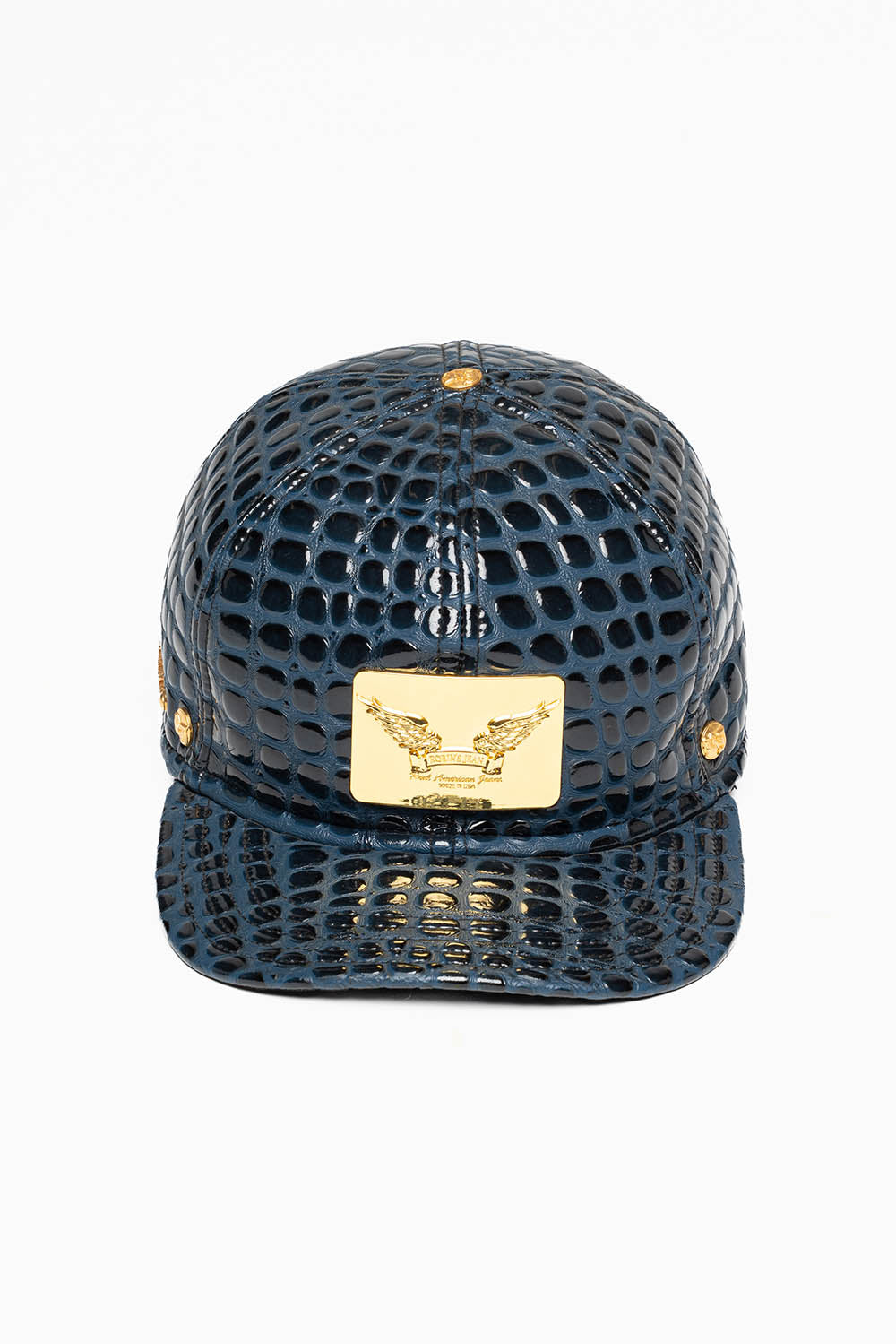 ROBIN'S GOLD TAG CAP IN NAVY LIZARD