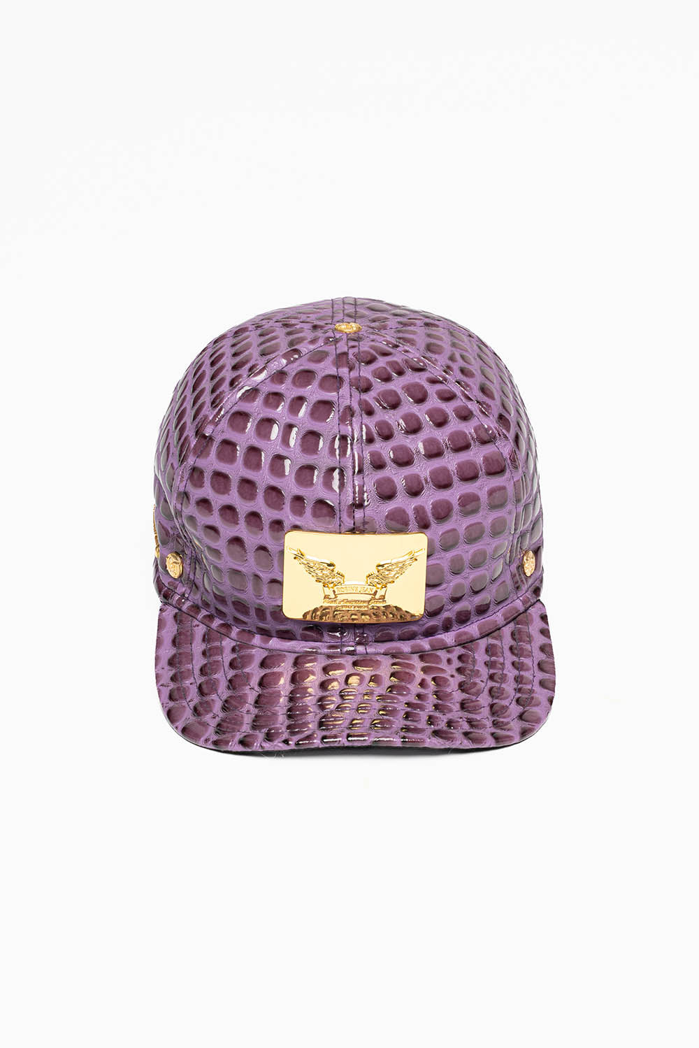 ROBIN'S GOLD TAG CAP IN PURPLE LIZARD
