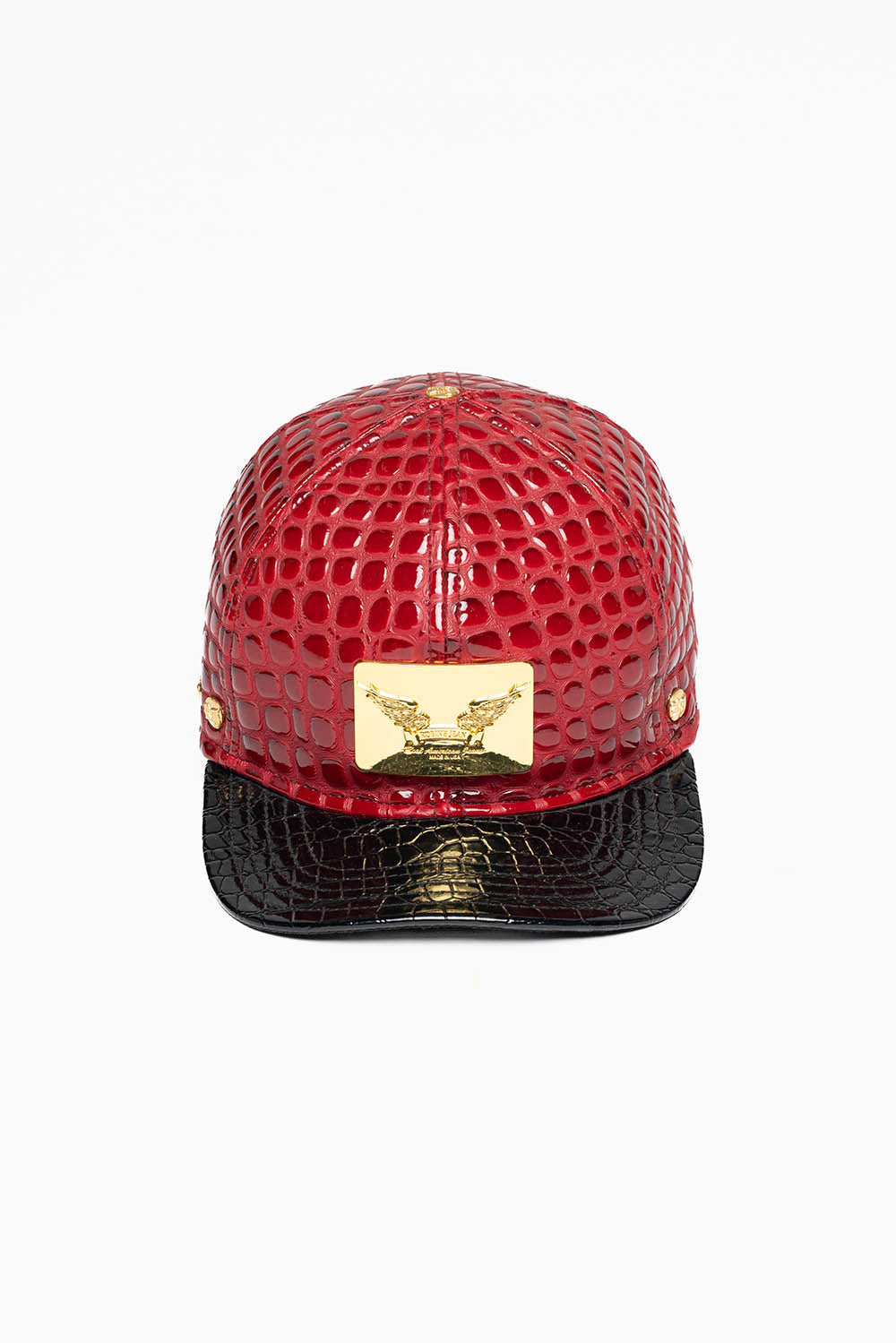 ROBIN'S GOLD TAG CAP IN WINE/BLK LIZARD