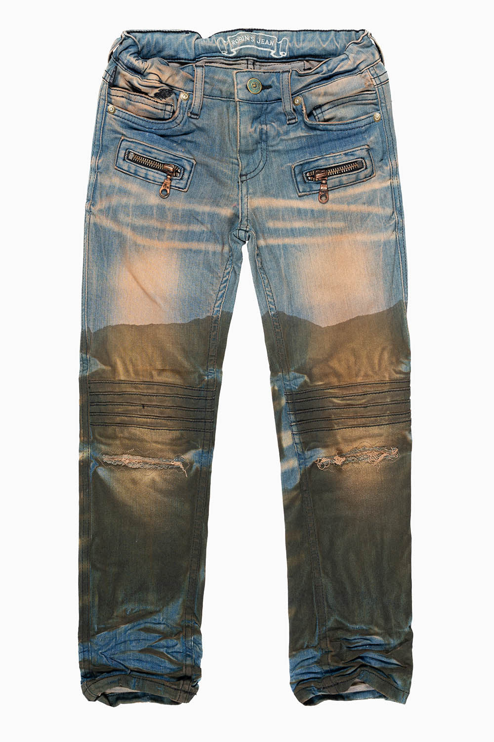 ROBINS KIDS MOTO-BIKER JEANS IN TOP SECRET WASH