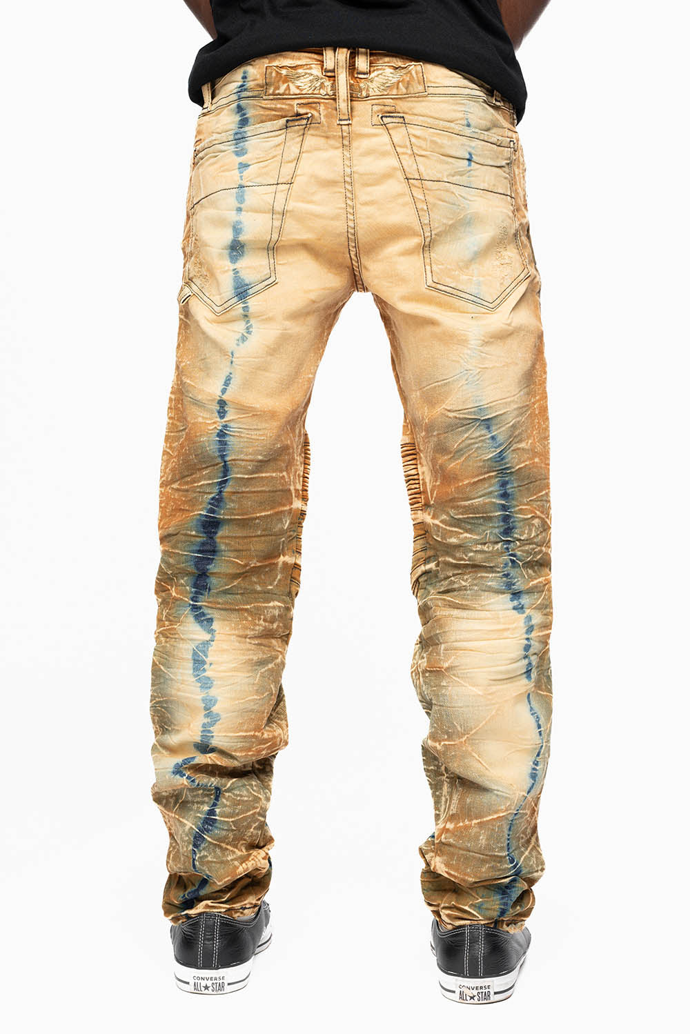 MENS BIKER JEANS IN 4D LIGHT PERU BROKEN WASH