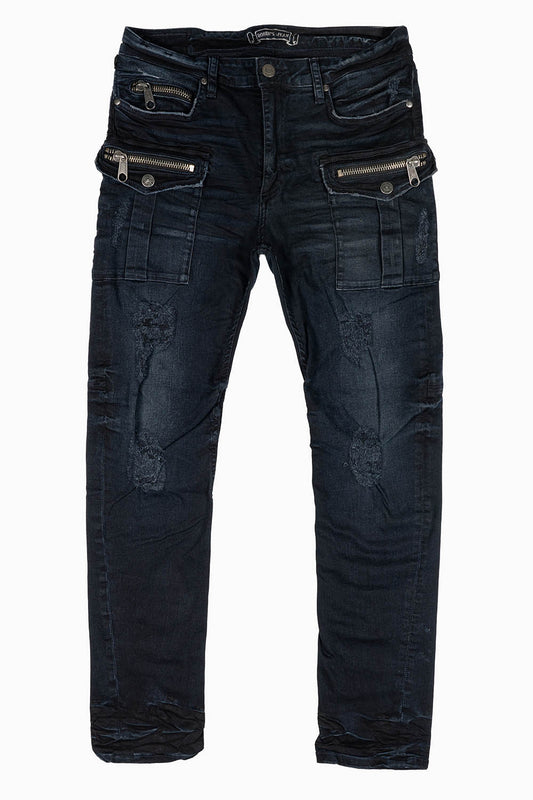 MILOU CARGO JEAN IN F-UP BLACK