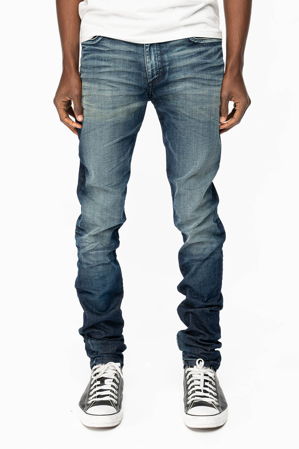 BRITISH FLAG SKINNY  DENIM ROBOT DARK BLUE JEANS