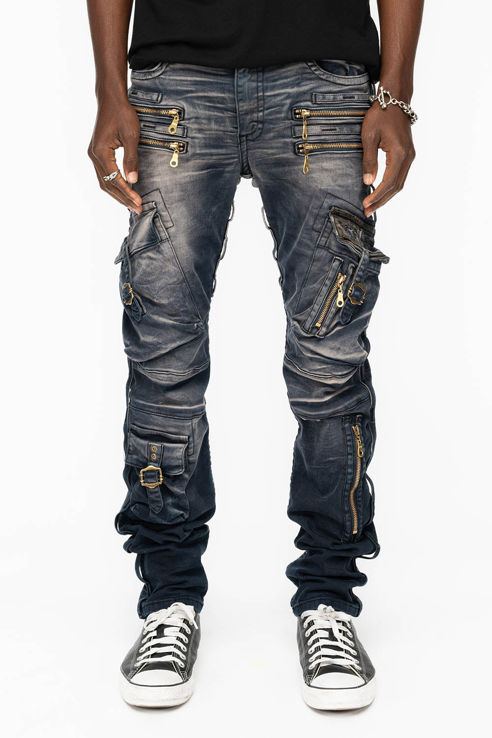 RAPTOR MILITARY STYLE CARGO JEAN IN ANTIQUE PURPLE WASH