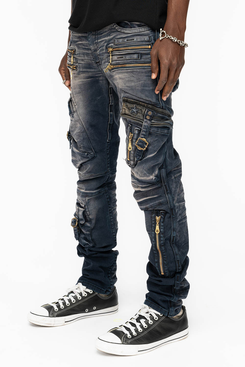 RAPTOR MILITARY STYLE CARGO JEAN IN ANTIQUE PURPLE WASH